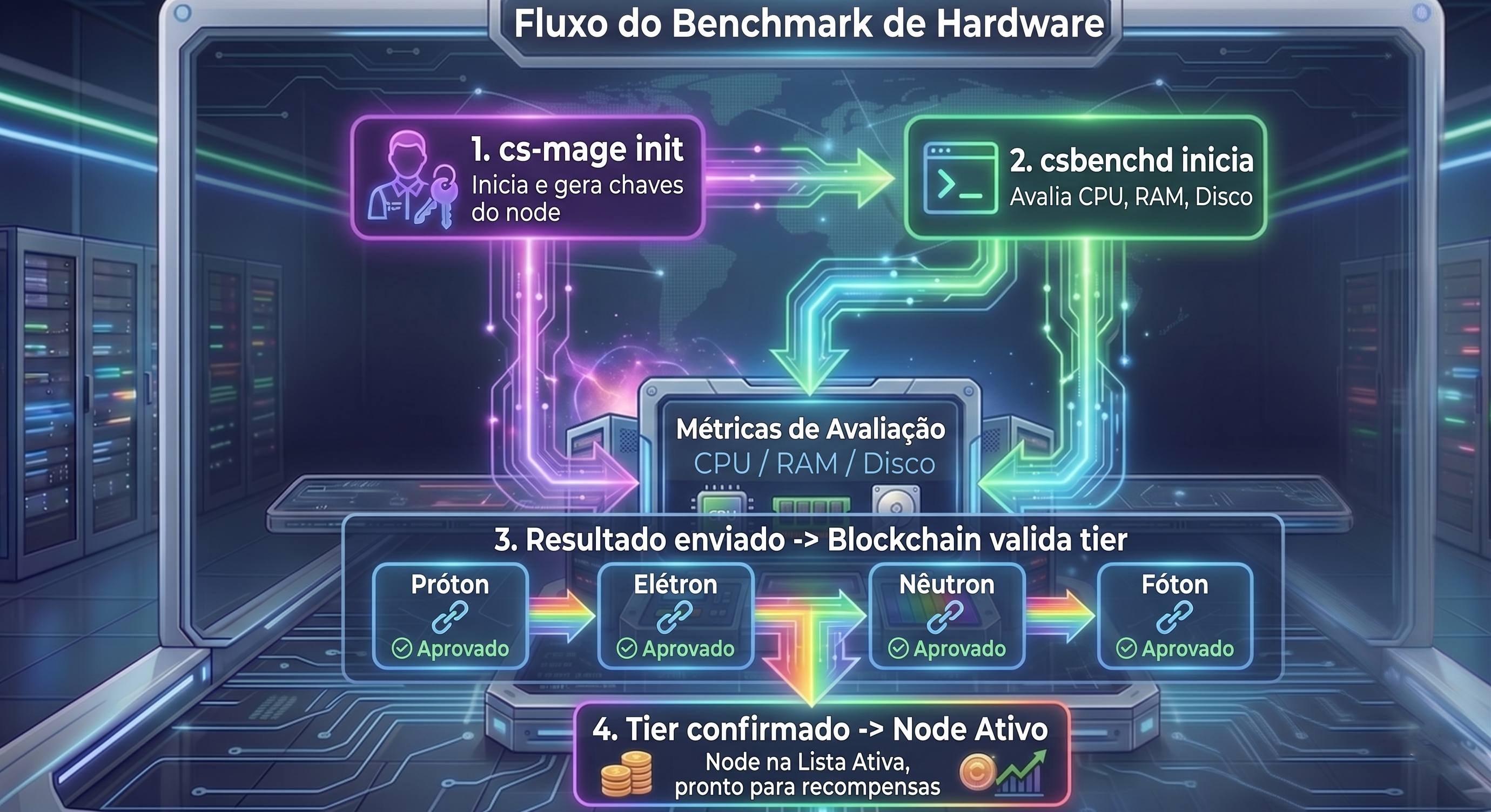 Fluxo do Benchmark de Hardware